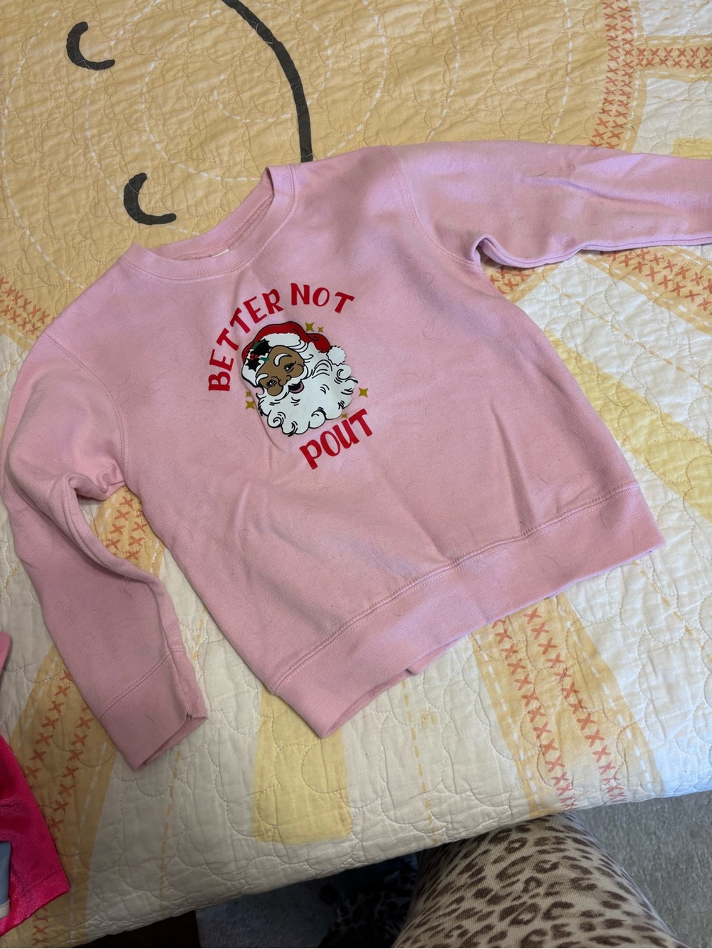 Pink 'Better Not Pout' Holiday Sweatshirt